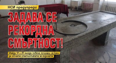 НСИ предупреди: Задава се рекордна смъртност!