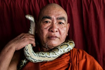 Монах превърна манастира си в убежище за змии