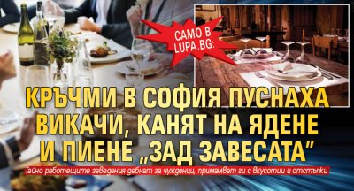 Само в Lupa.bg: Кръчми в София пуснаха викачи, канят на ядене и пиене „зад завесата”