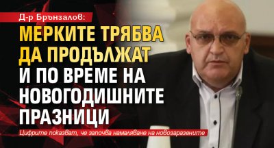 Д-р Брънзалов: Мерките трябва да продължат и по време на новогодишните празници