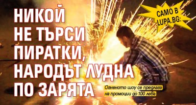 Само в Lupa.bg: Никой не търси пиратки, народът лудна по зарята