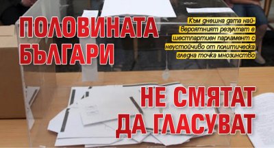 Половината българи не смятат да гласуват