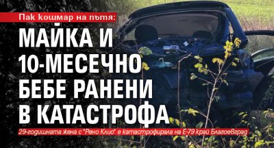 Пак кошмар на пътя: Майка и 10-месечно бебе ранени в катастрофа