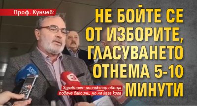 Проф. Кунчев: Не бойте се от изборите, гласуването отнема 5-10 минути