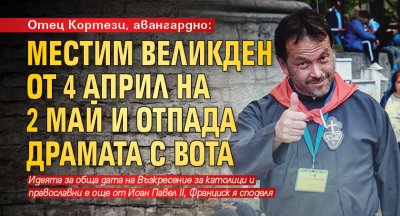 Отец Кортези, авангардно: Местим Великден от 4 април на 2 май и отпада драмата с вота 