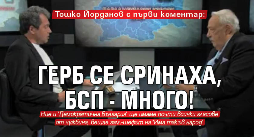 Тошко Йорданов с първи коментар: ГЕРБ се сринаха, БСП - много!