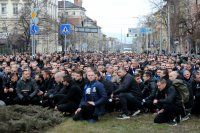 снимка 5 Синьо шествие: Батков сред хиляди левскари, застанали един до друг (СНИМКИ)